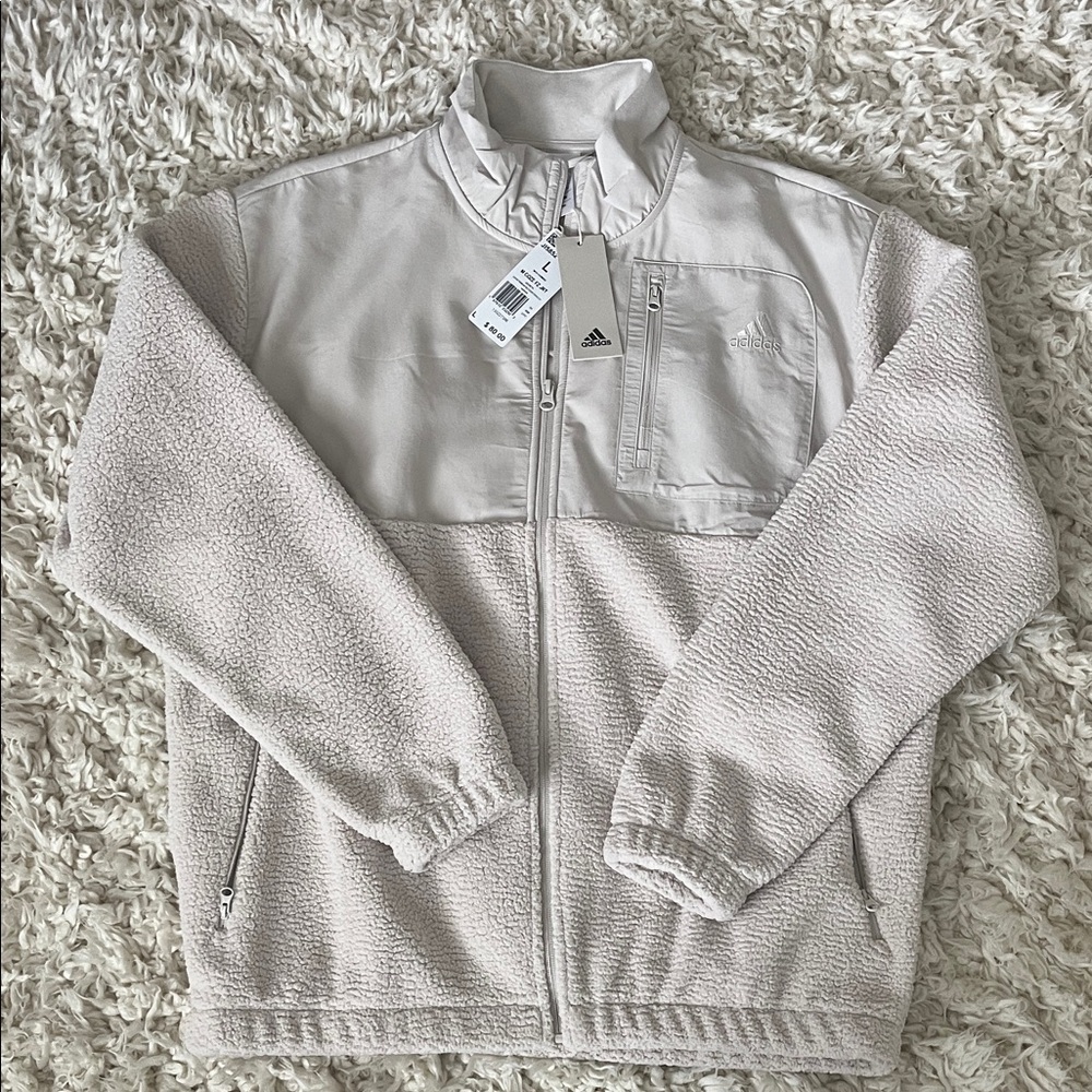 Adidas Light Beige Fleece Jacket
